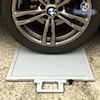 Portable wheel and axle weigh pad with carry handles